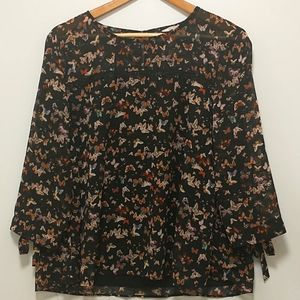 Clockhouse Butterfly Floral Top
